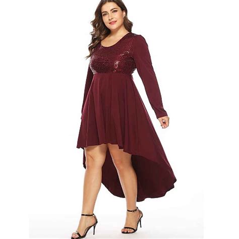 Maroon Stunning Plus Size High Low Wedding Guest Dress With Sleeves Apricus Fashion Premiere