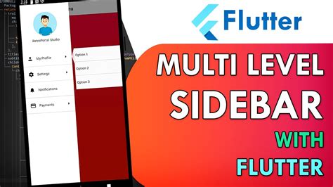 Flutter Multi Level Sidebar Navigation Drawer Flutter Ui Tutorial