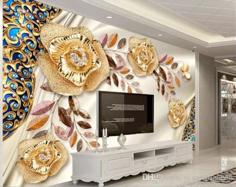Custom Luxury Atmosphere 3d Wallpaper Home Decor Golden Rose Wallpaper