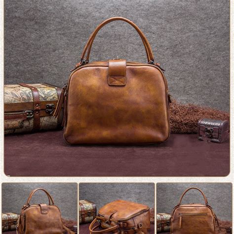 Full Grain Leather Women Handbags Handmade Satchel Bag A0120 Satchel