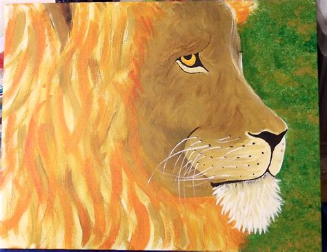 The Attic Acrylic On Canvas Lion