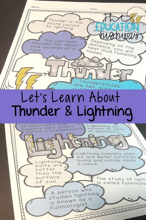 Weather Thunder And Lightning Unit Tpt Ideas Elementary Science