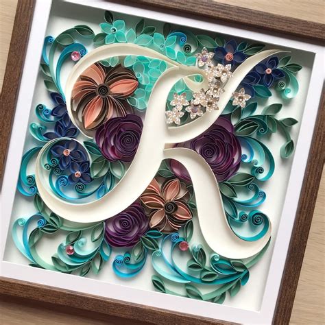 Quilling Paper Art Personalized Quilled Name Letter Quill Etsy