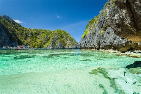 Beautiful Tropical Blue Lagoon Scenic Landscape With Sea Bay And