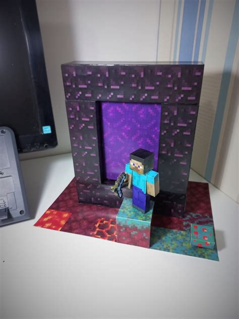 Pixel Papercraft Nether Portal Diorama Full Scale