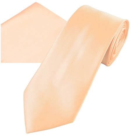 Plain Blush Peach Men S Satin Tie Pocket Square Handkerchief Set From