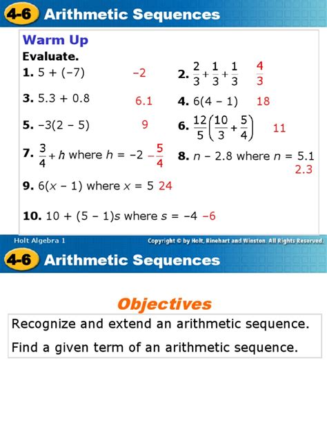 Arithmetic Sequence | Algebra | Numbers