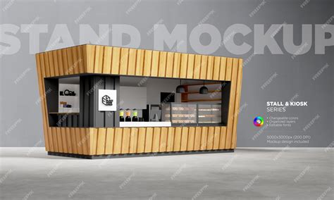 Premium Psd Food Kiosk Mockup In 3d Rendering