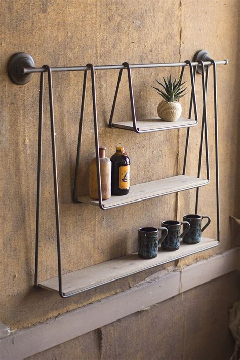 Check spelling or type a new query. Wood and metal triple hanging shelf (With images) | Diy ...