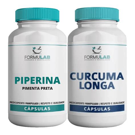 Kit Curcuma Longa Mg C Psulas Piperina Mg C Psulas