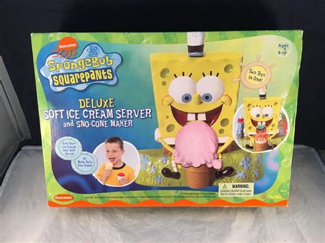 Spongebob Squarepants Deluxe Soft Ice Cream Server Snow Cone Maker New Old Stock Factory