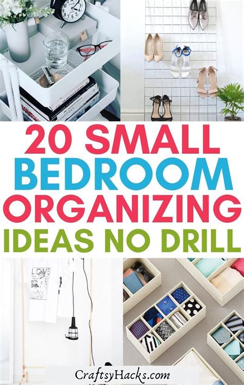 Learn how to organize a small bedroom on a low budget. 20 Small Bedroom Organizing Ideas That Require No Drilling ...
