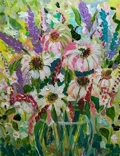 Daily Paintworks Flowers Galore Original Fine Art For Sale