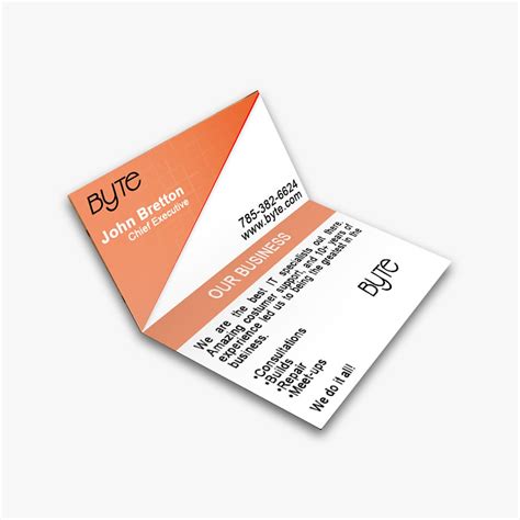 Leaflet letter business card white blank paper template. Custom Folded Business Cards | Wholesale Folded Business Cards
