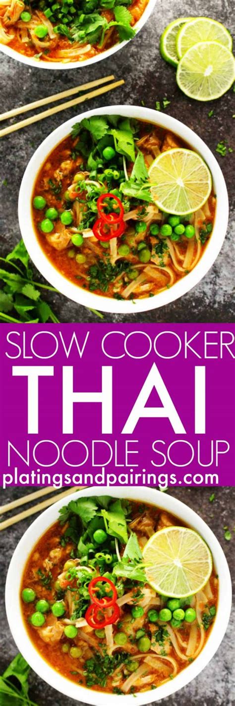 Easy Slow Cooker Thai Noodle Soup Platings Pairings