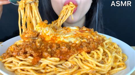 ASMR Spaghetti Bolognese Mukbang Eating Sounds YouTube