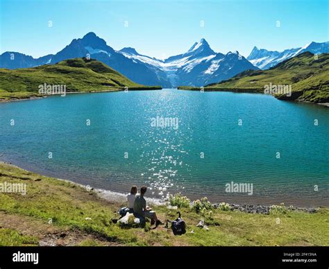 Switzerland Grindelwald The View Of Mountains And Lake First