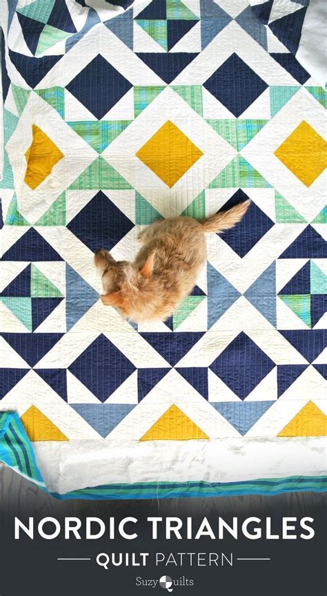 This Nordic Triangles Quilt Pattern Design Gathers Inspiration From