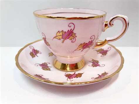 Tuscan Pink Tea Cup And Saucer Pink Gold Cups Antique Tea Cups English Bone China Cups