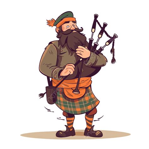バグパイプ クリップアート バグパイプ スコットランド スタイルの漫画イラスト ベクターイラスト画像とpngフリー素材透過の無料ダウンロード