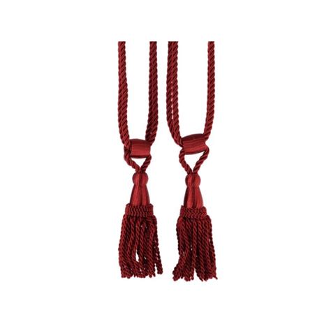 Set Of Two Burgundy Tassel Rope Tiebacks Curtain