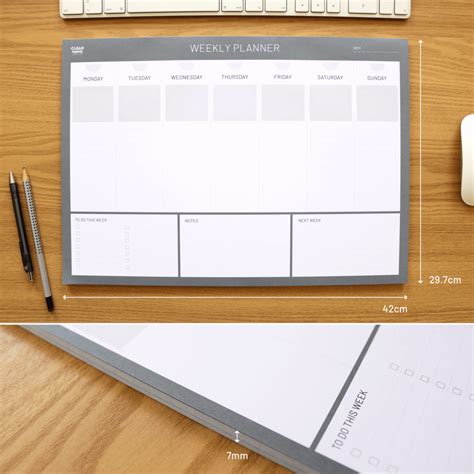 Weekly Desk Pad Planner A Landscape Clear Mind Concepts