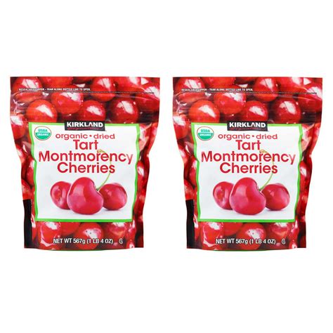 2 Pack Ks Kosher Organic Dried Tart Montmorency Cherries 1 Lb 4 Oz