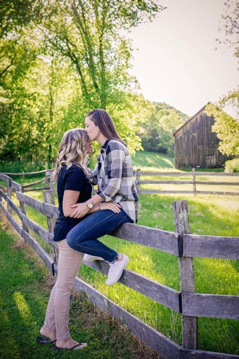 Outdoor Rustic Wisconsin Lesbian Engagement Shoot Lesbian Engagement