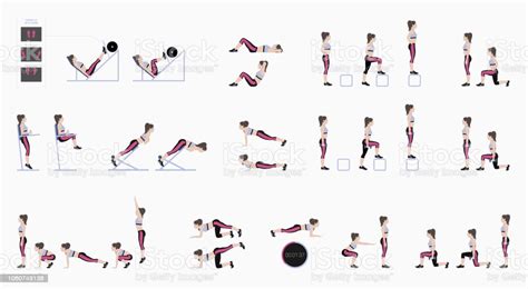 Set Of Sport Exercises Stock Illustration Download Image