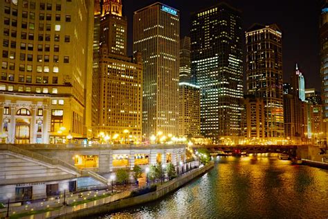 Chicago Riverwalk At Night Randy Flickr