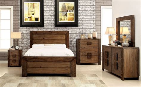 Aveiro Rustic Natural Panel Bedroom Set From Furniture Of America