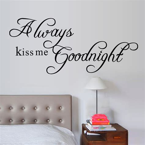 Always Kiss Me Goodnight Diy Removable Art Vinyl Quote Wall Sticker Decal Mural Home Decoration