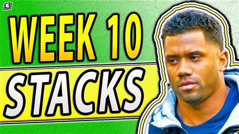 Draftkings Nfl Week 10 Top Stacks Nfl Dfs Picks 2021 Youtube