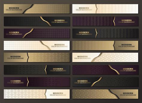 Luxury Horizontal Patterned Banner Set With Gold Accents 1085712 Vector