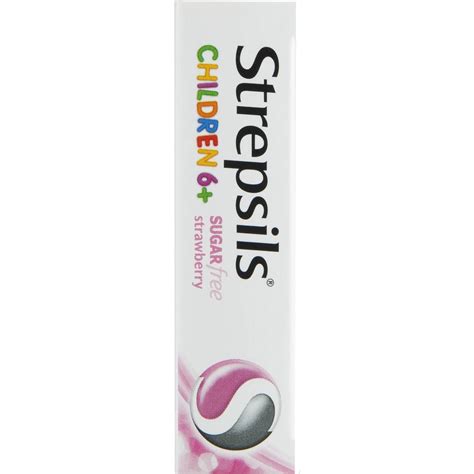 Strepsils Sore Throat Lozenges Children Strawberry Sugar Free 16 Pack