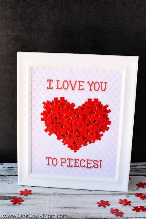 I love you to pieces craft - free valentines day printable