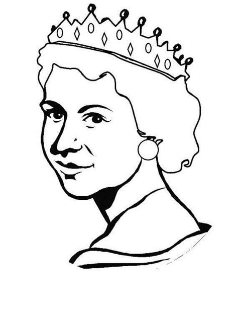 Desenhar O Rosto Da Rainha Elizabeth Para Colorir Imprimir E Desenhar