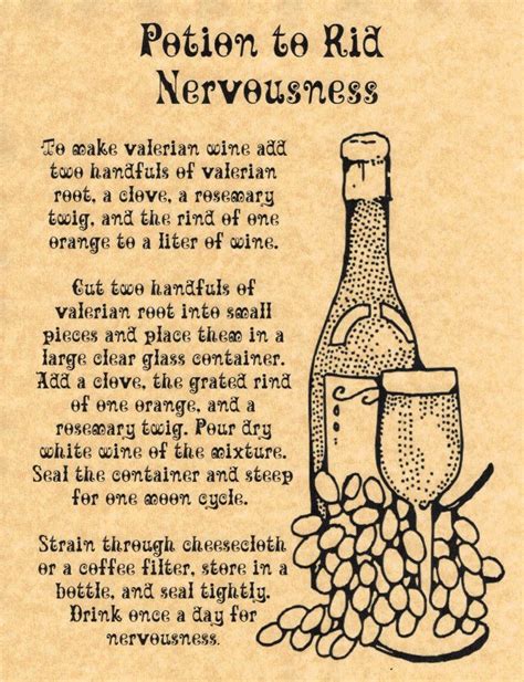 Potion To Rid Nervousness Book Of Shadows Pages Bos Pages Real