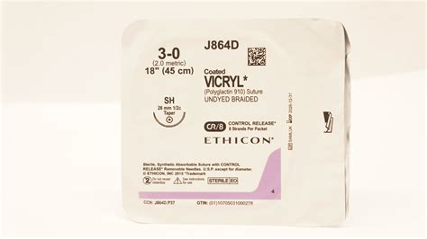 Ethicon J864d 3 0 Coated Vicryl Undyed Braided Stre Sh 26mm 12c Taper