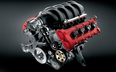 Alfa Romeo V8 Motor Hd Desktop Hintergrund Widescreen High Definition