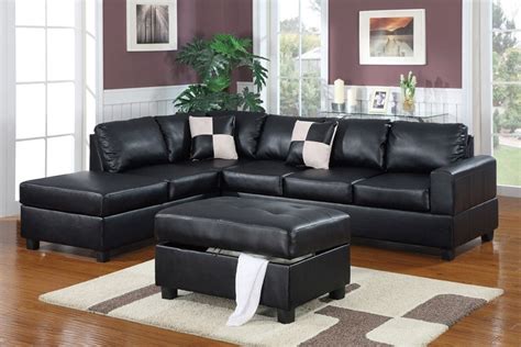 10 Ideas Of Black Leather Sectionals With Ottoman