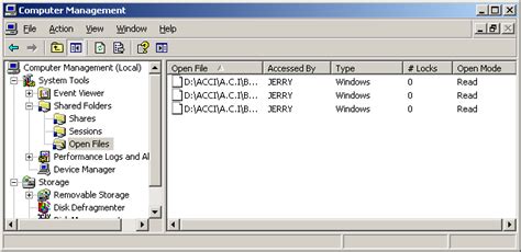 Finding Open Files On A Windows Sbs Server