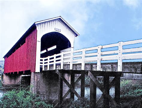 Currin Covered Bridge Row River Cottage Grove Oregon Photo