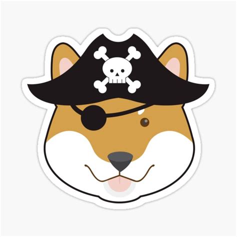 Pirate Doge Shiba Inu T Shirt Sticker By Bitsnbobs Redbubble