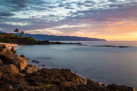 Beautiful Sunset And Landscape In Haleiwa Hawaii Image Free Stock