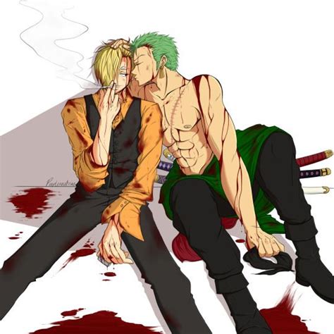 After A Good Fight Kiss U To Recharge Anime Casal Anime Zoro