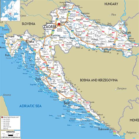 Detailed Clear Large Road Map Of Croatia Ezilon Maps