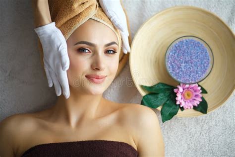Beautiful Woman Getting Massage In Spa Stock Image Image Of Head Body 119313295
