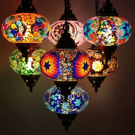 Turkish Mosaic Lamp Hanging Moroccan Marrakech Mosaic Glass Turkish