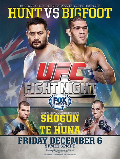 Masvidal 2 ufc fight ufc fight night: The UFC Fight Night 33: Hunt vs. Bigfoot full fight card